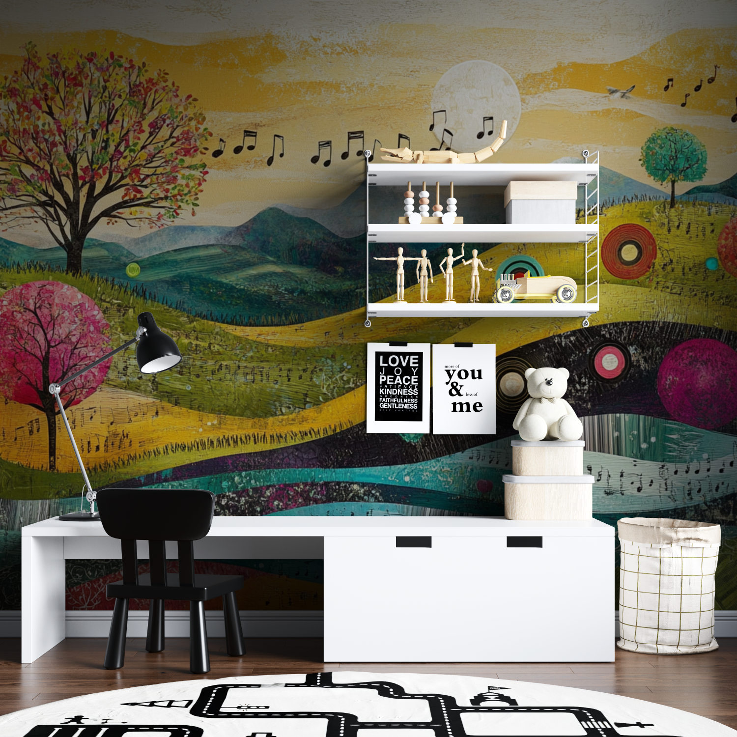 Papier peint grand format musique paysage tapisserie garcon