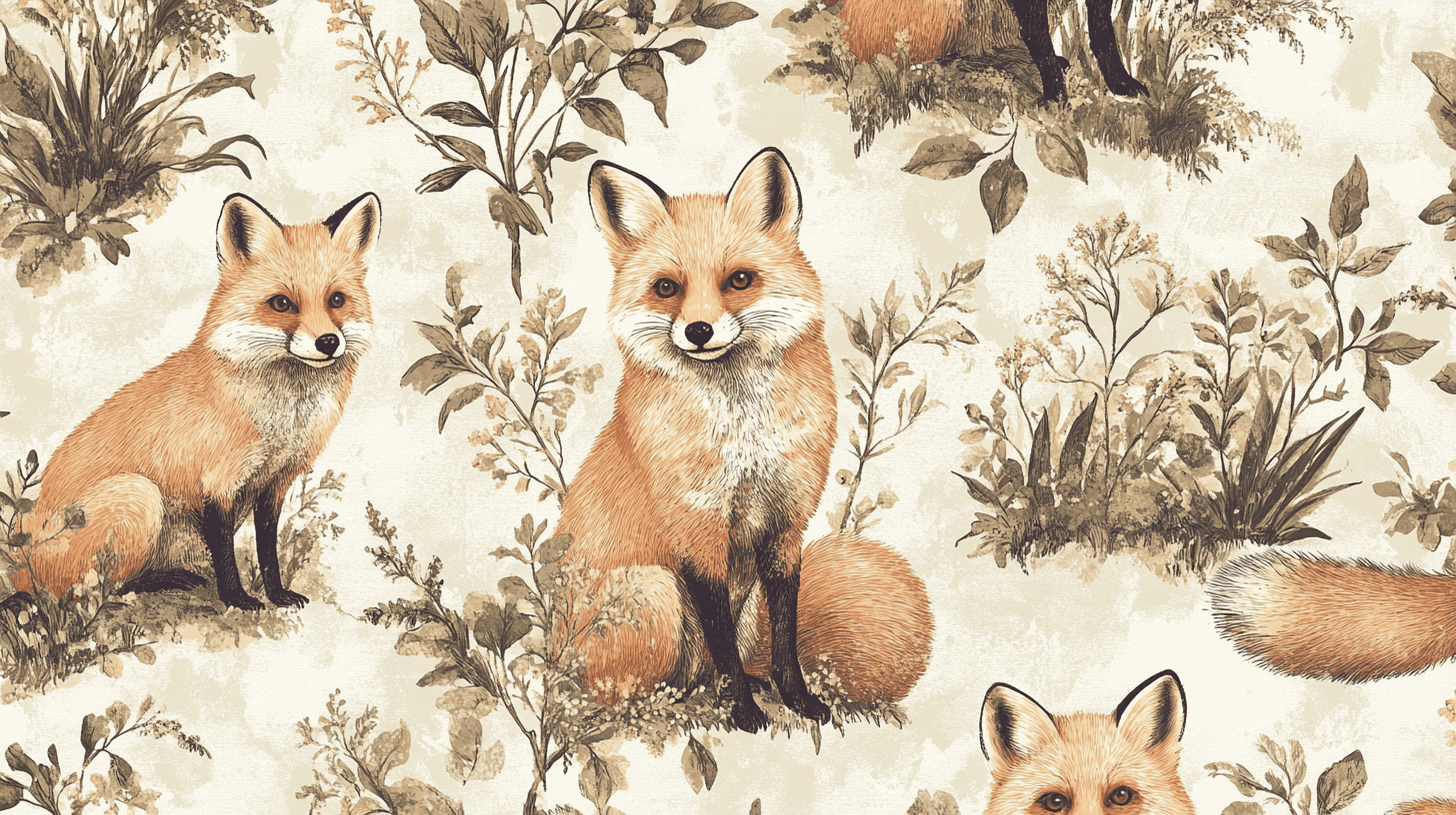 Papier Peint Vintage Renard