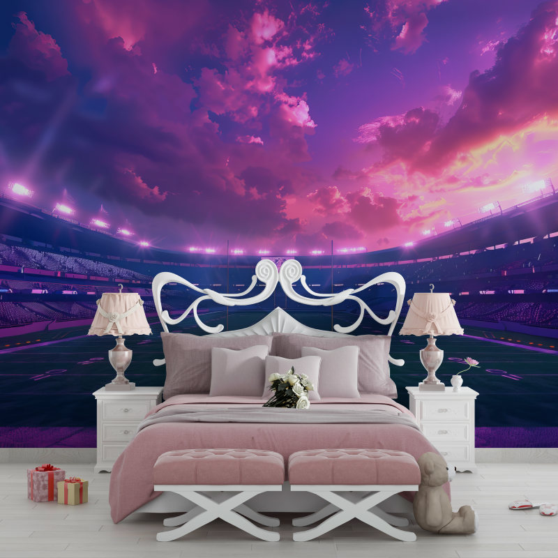 Papier peint stade de foot fille chambre filles
