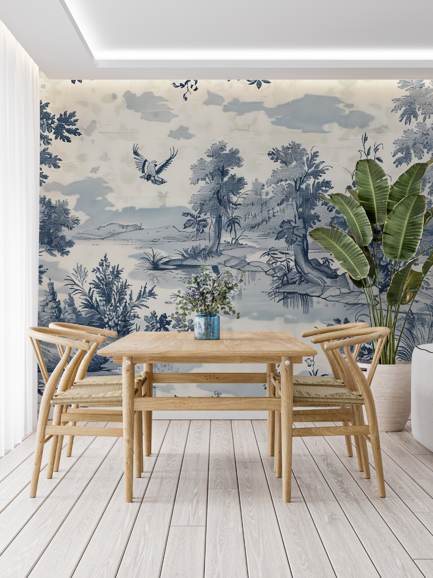 Papier Peint Toile De Jouy Pour Chambre - panoramique tendance