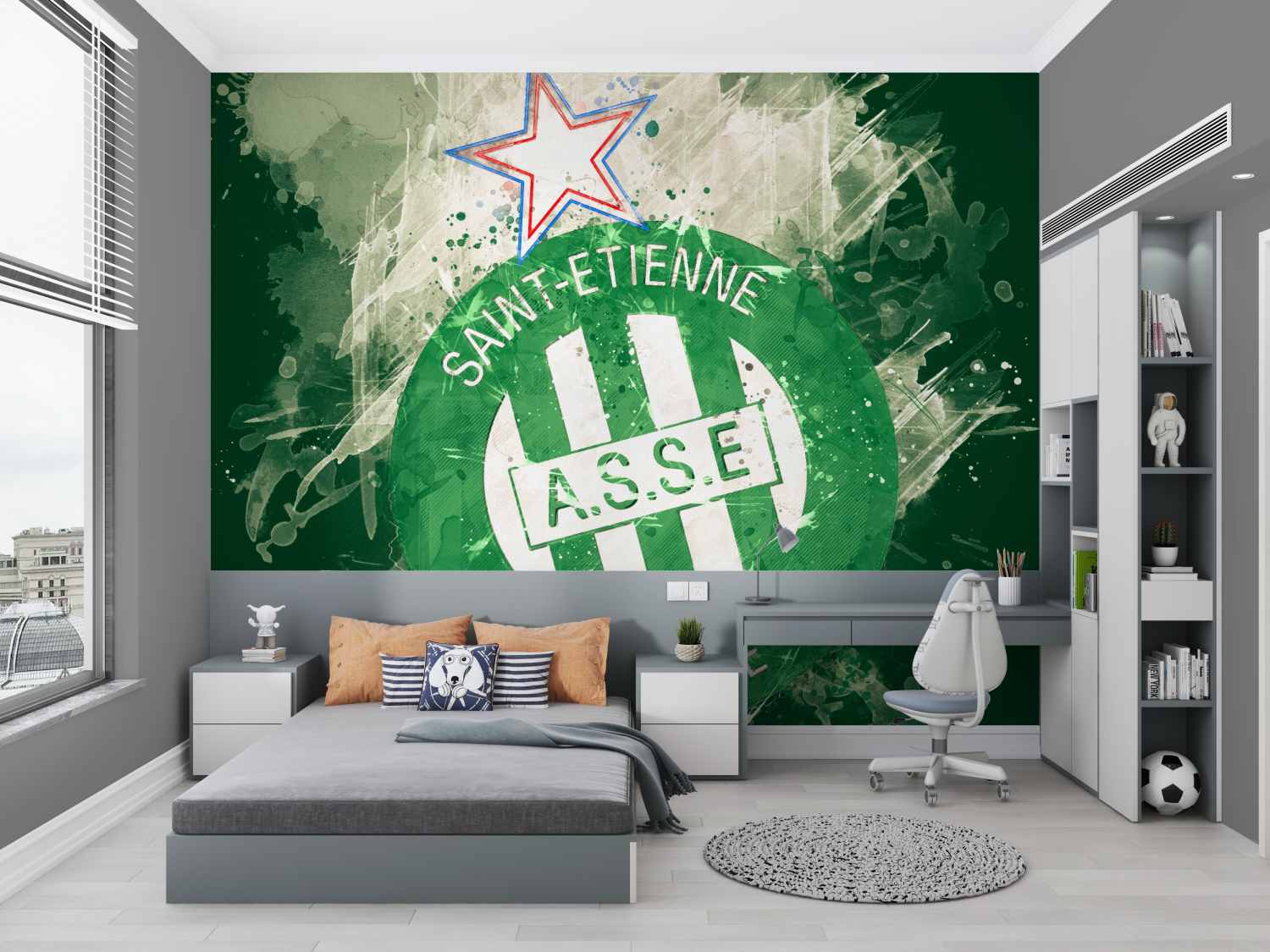 Papier peint foot asse chambre petit