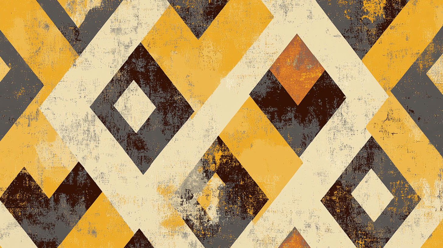 Papier Peint Vintage Jaune Geometrie