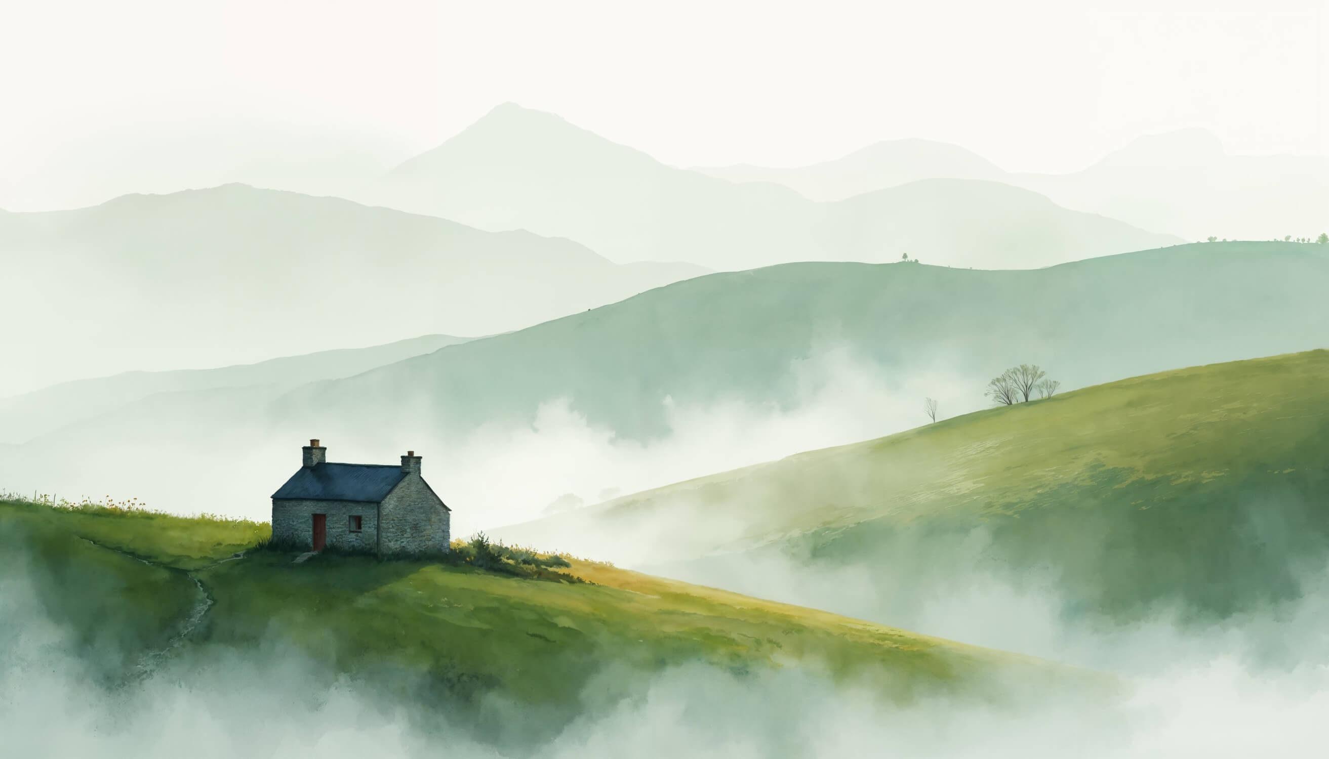 Papier Peint Aquarelle Campagne