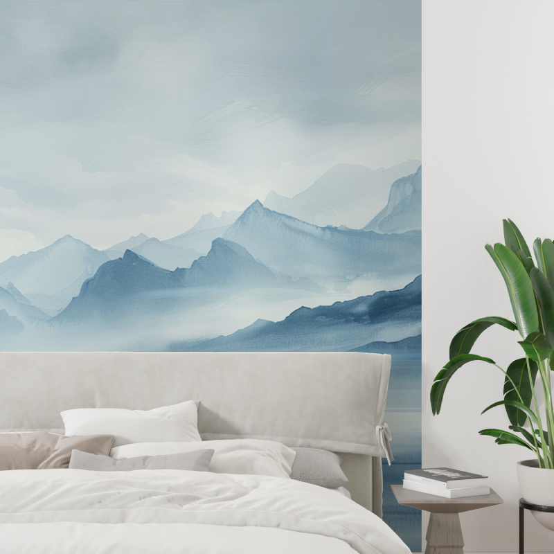 Papier peint artistique annecy ...ntagne tapisserie tendance