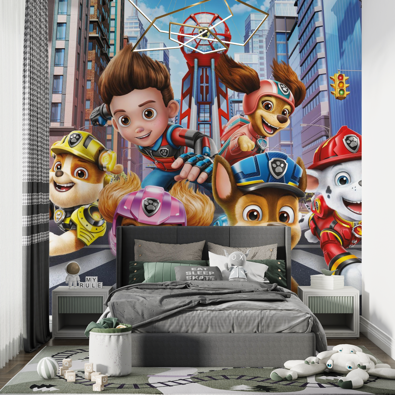 Papier peint pat patrouille dessin anime chambre de garcon