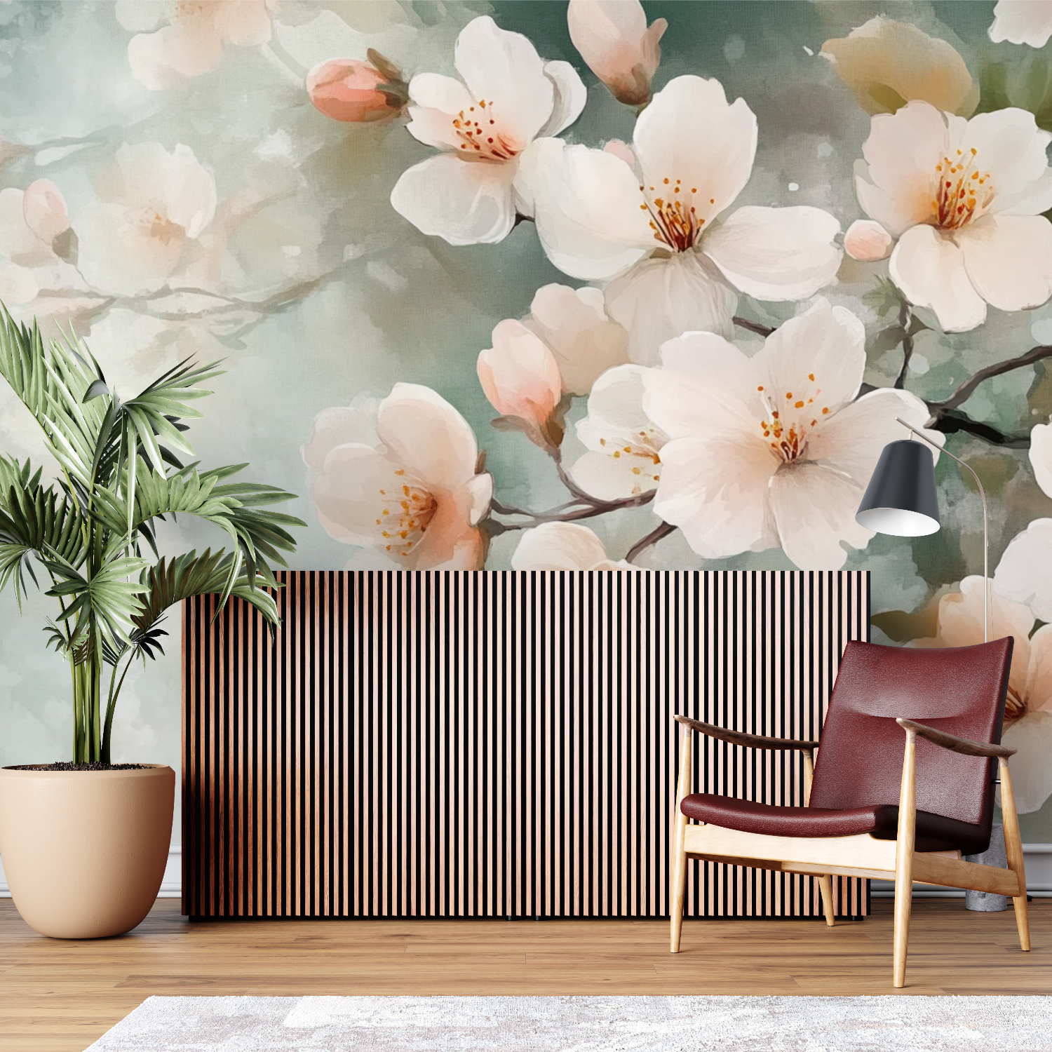 Papier peint fleur de sakura sur mesure