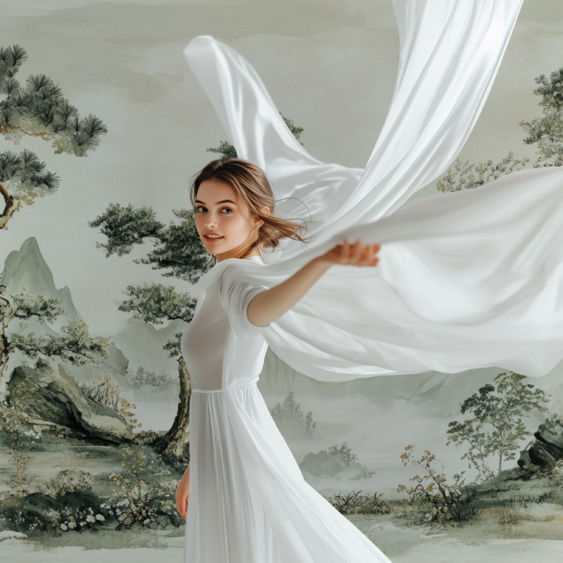 Papier peint arbre chinois modele