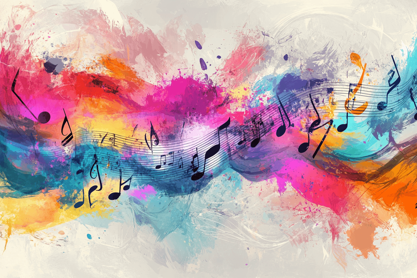 Papier Peint Musique Couleur Forte