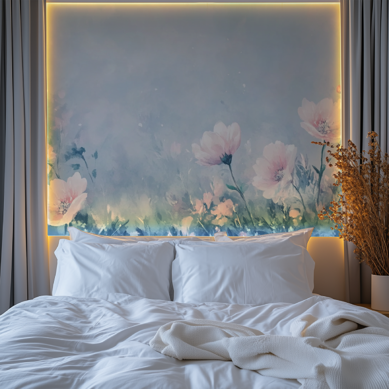 Papier peint fleur et oiseaux chambre premium