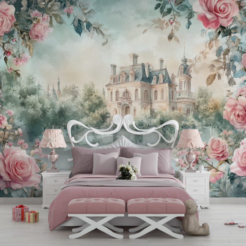 Papier peint princesse reverie florale chambre filles