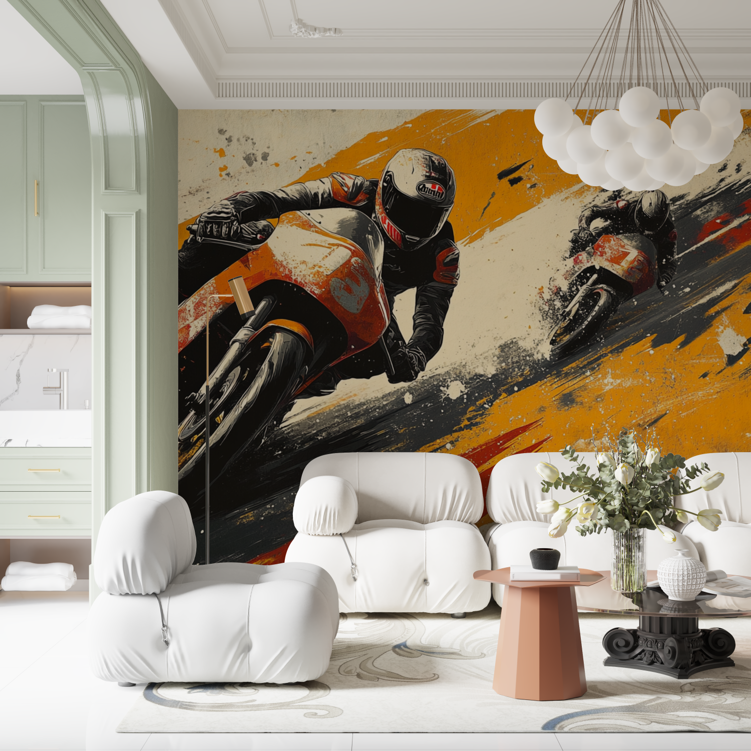 Papier peint xxl moto contemporain