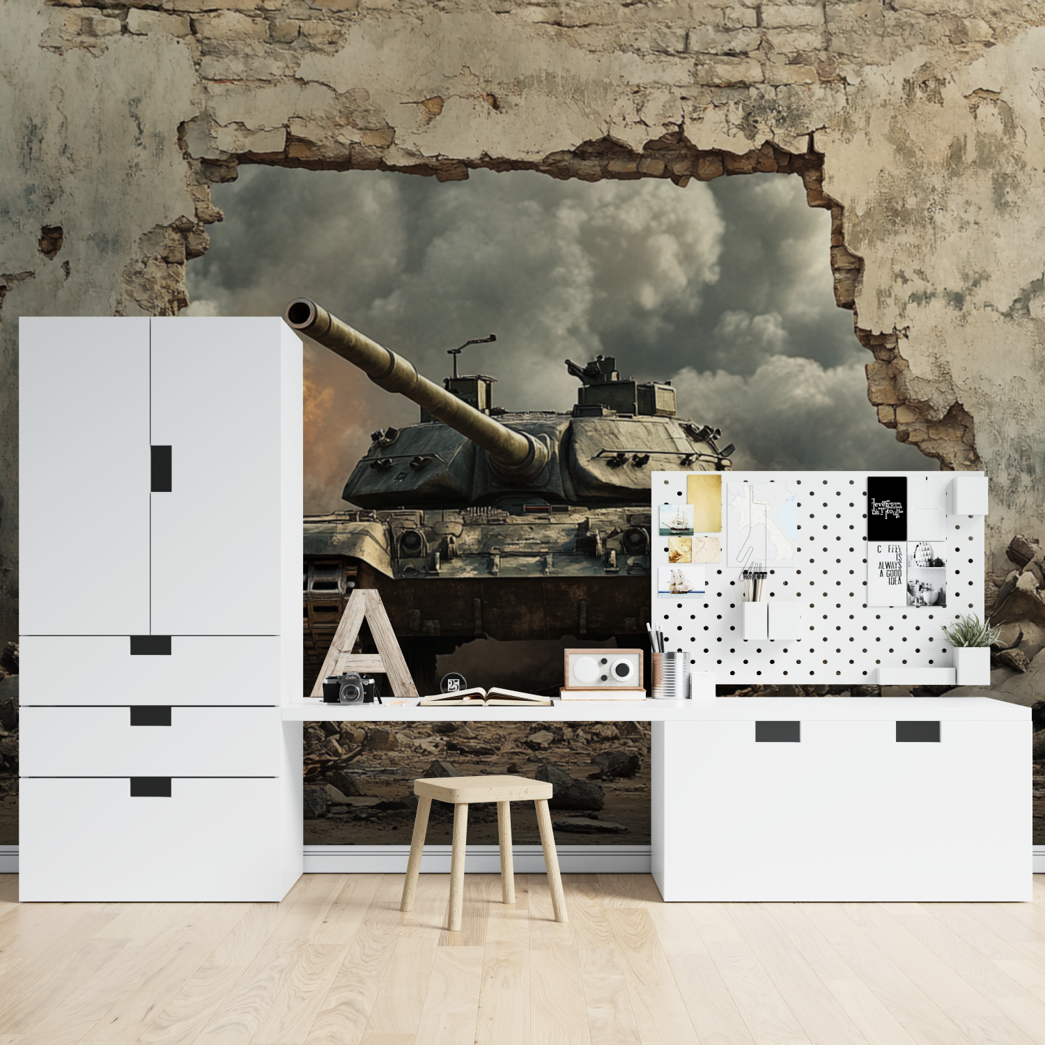 Papier peint ado classique tank assaut tapisserie spiderman