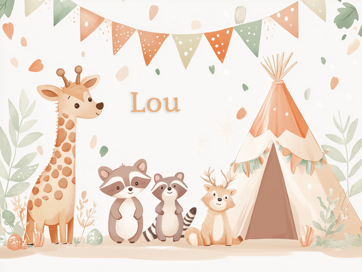 Papier Peint Prénom Animaux Tipi