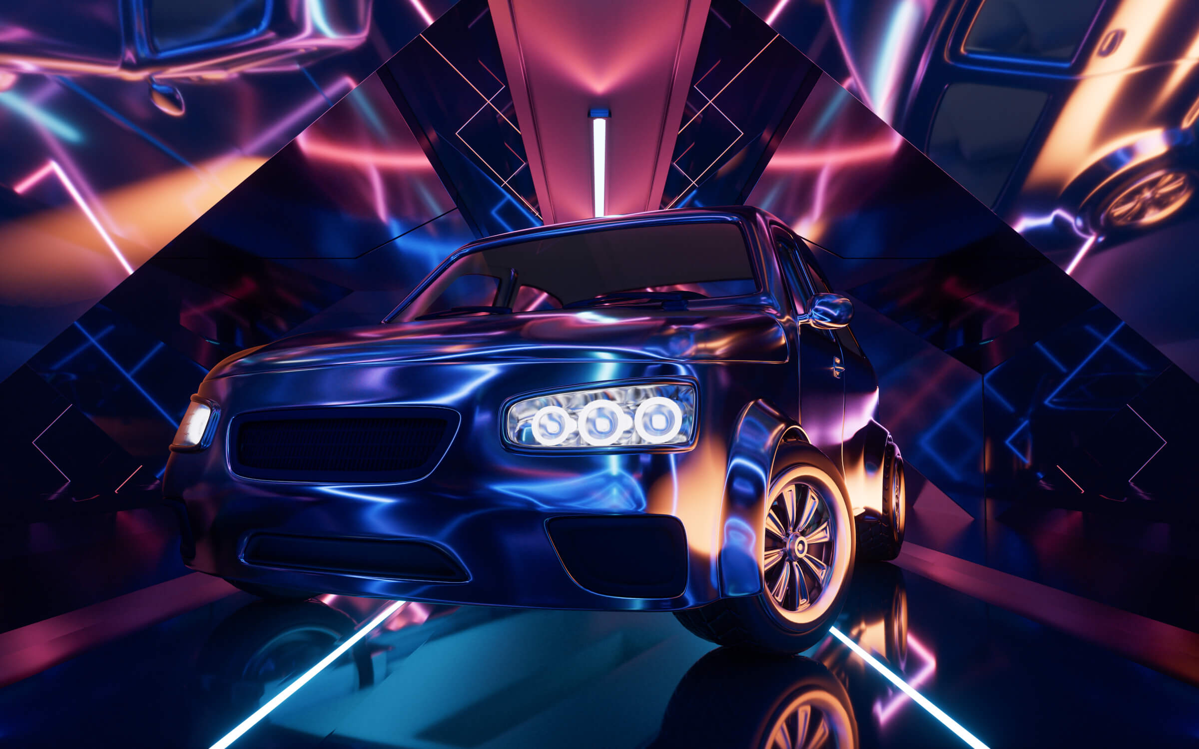 Papier Peint 3D Voiture Tunning