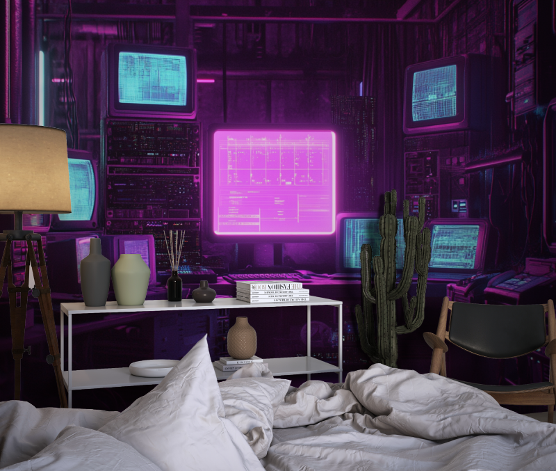 Papier peint dark electro chambre dado1