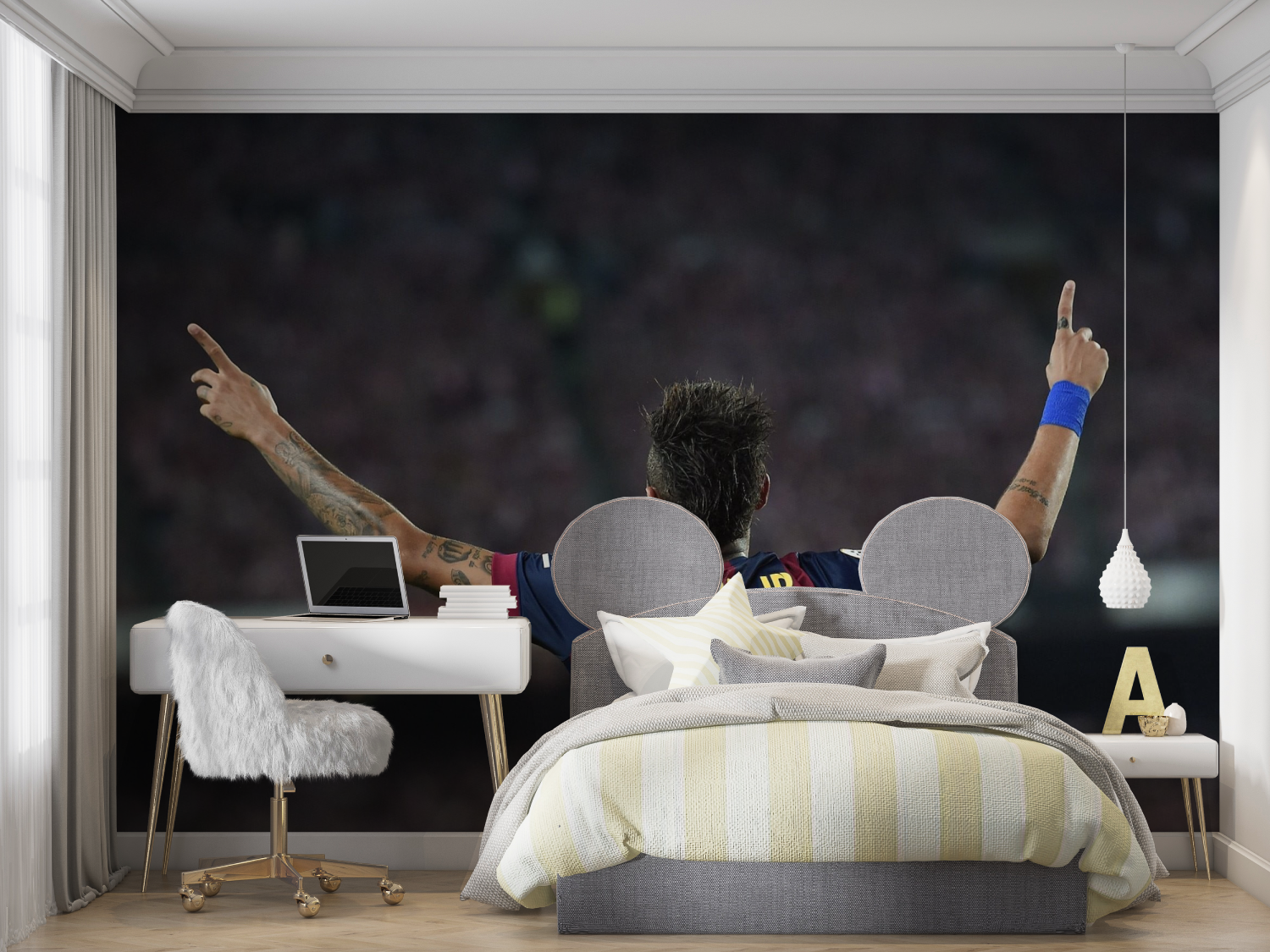 Papier peint foot neymar mur chambre panoramique