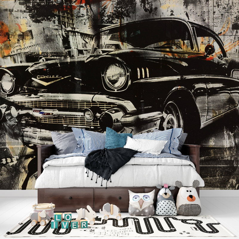Papier peint hd voiture ancienne tapisserie pour ado