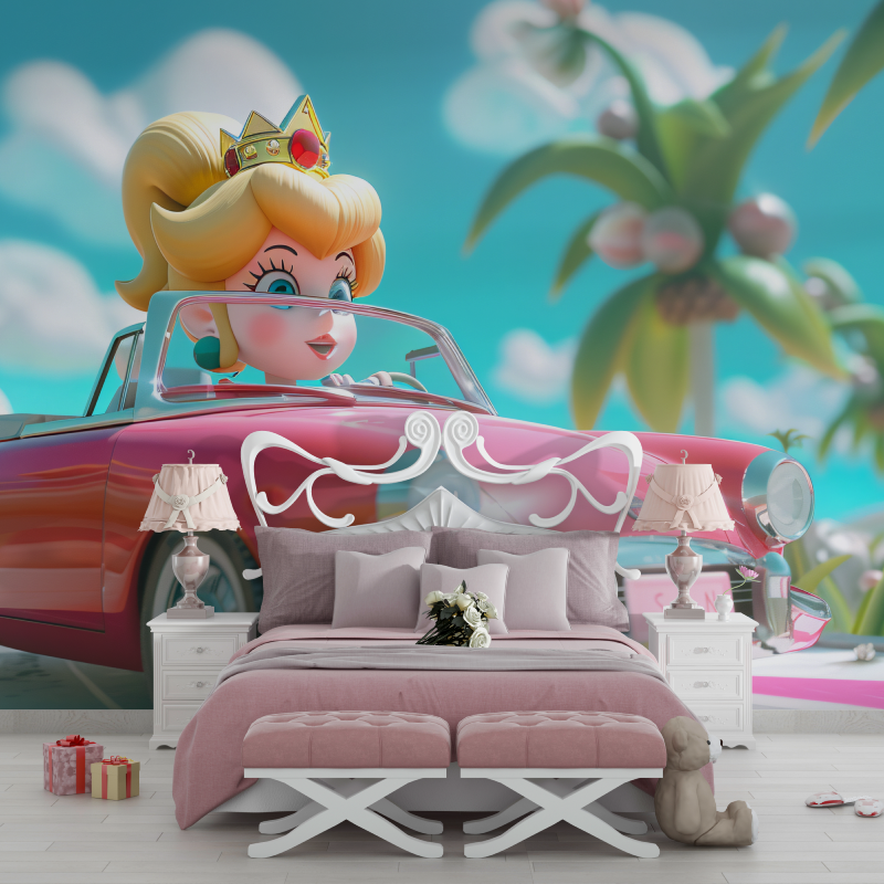 Papier peint chambre voiture fille chambre filles