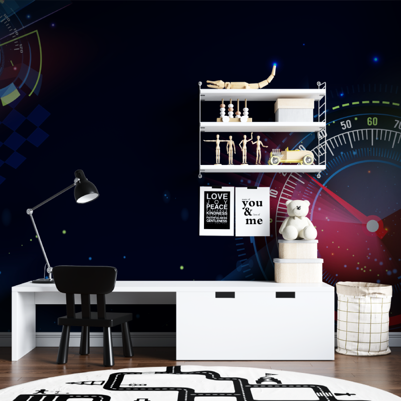 Papier peint compte tour voiture tapisserie chambre ados