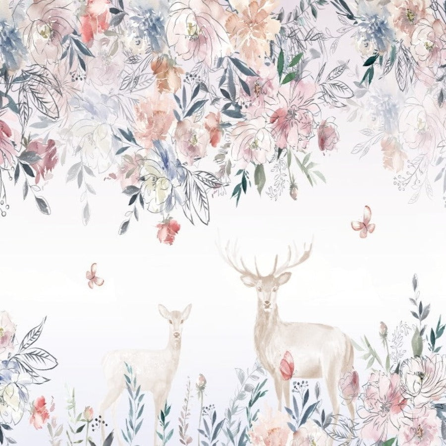 Sfondi animali <br/> Motivo cervo e fiore