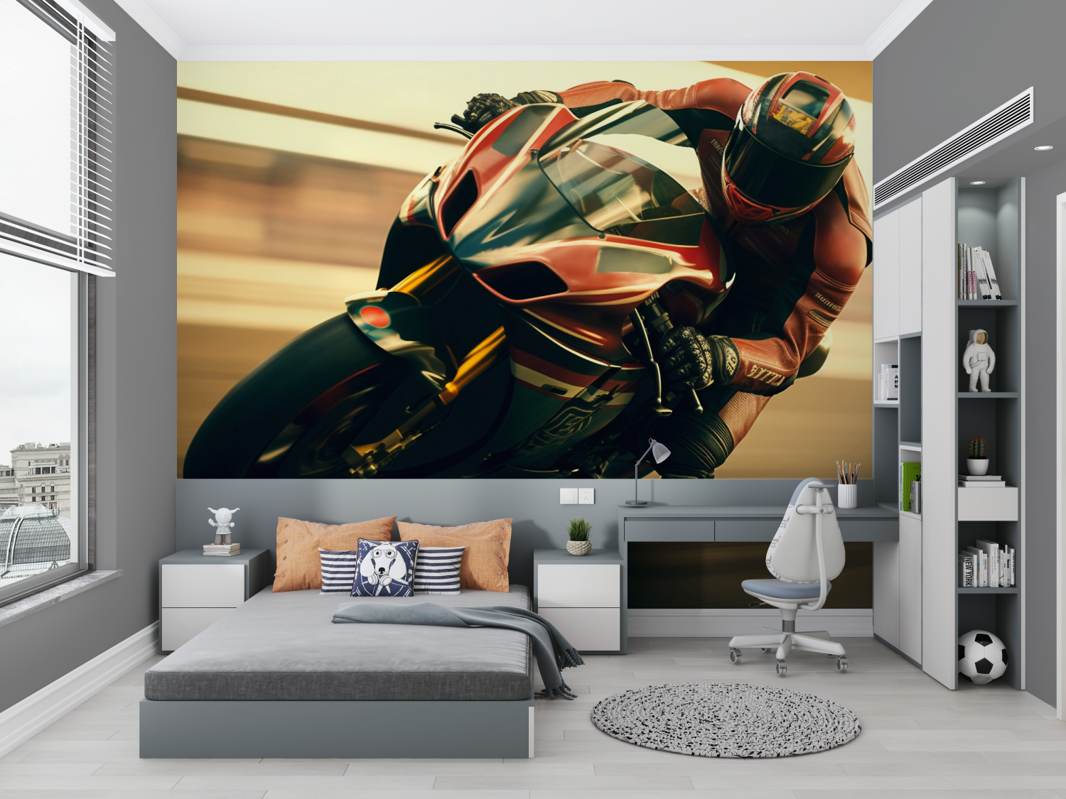 Papier peint moto gp mural chambre petit