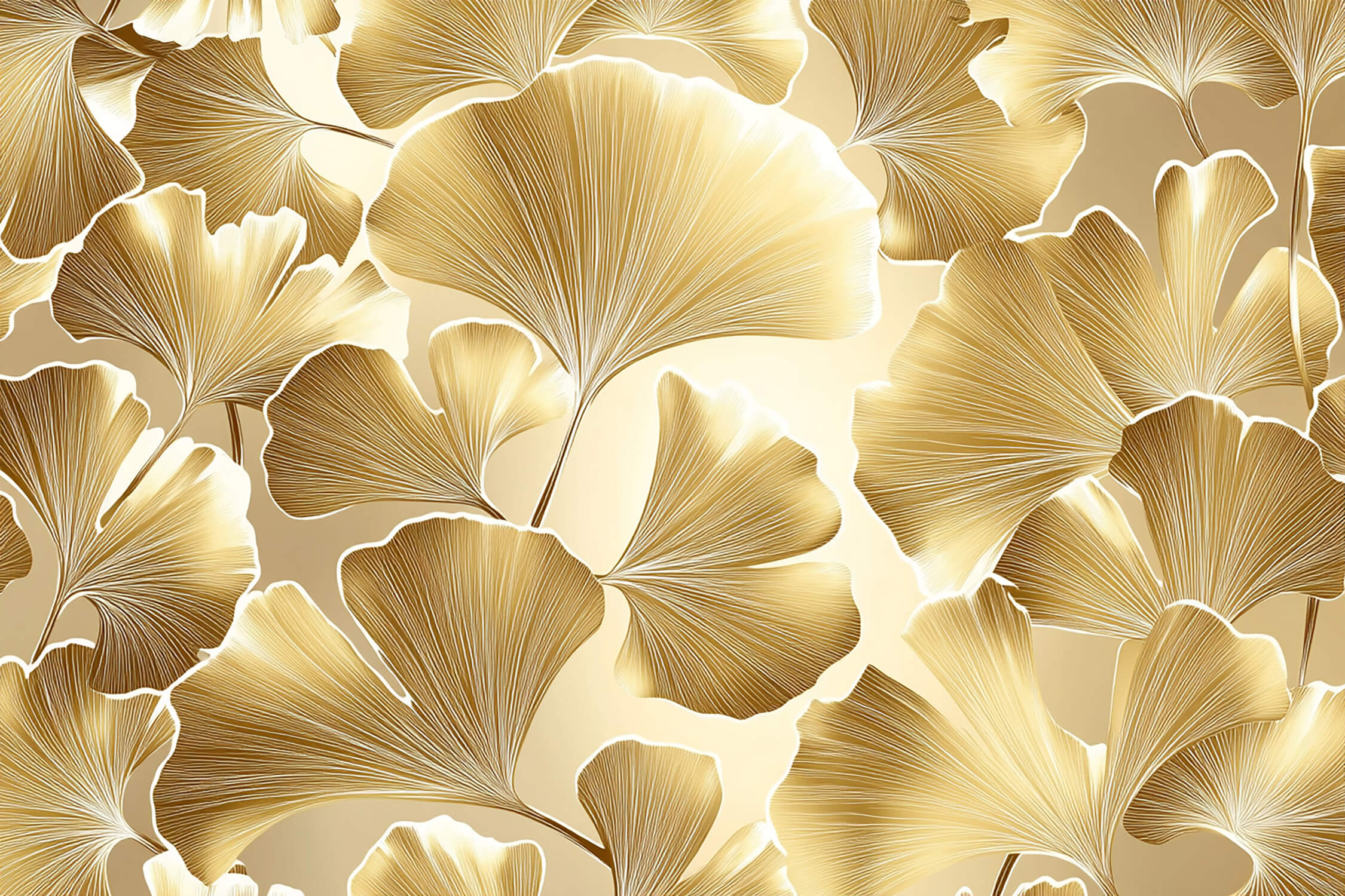 Papier Peint Fleur Doré
