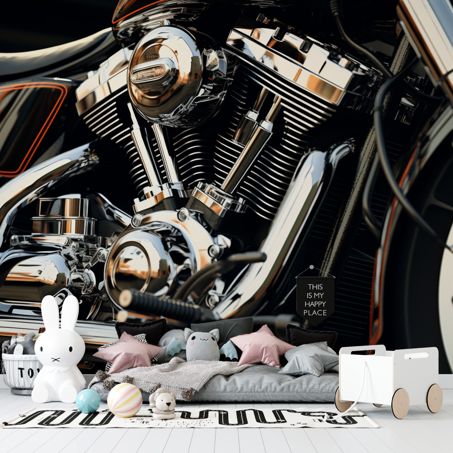 Papier peint moteur harley davidson tapisserie garcon
