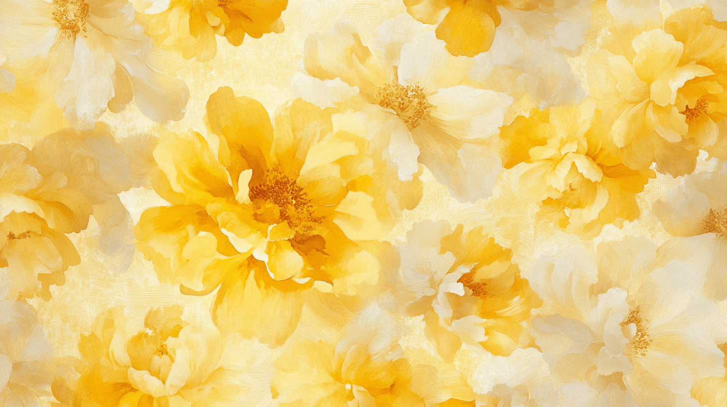 Papier Peint Vintage Jaune Fleur
