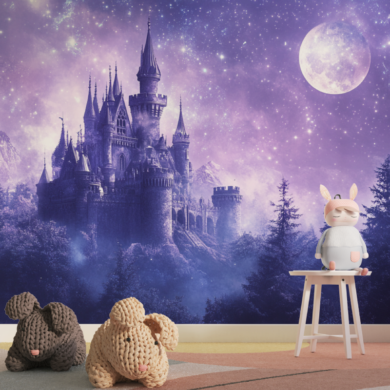 Papier peint princesse chambre ...ette tapisserie pour fille