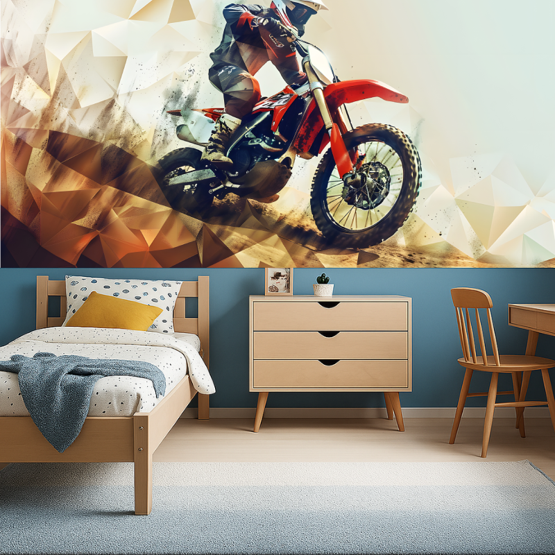Papier peint garcons moto chambre garcon456