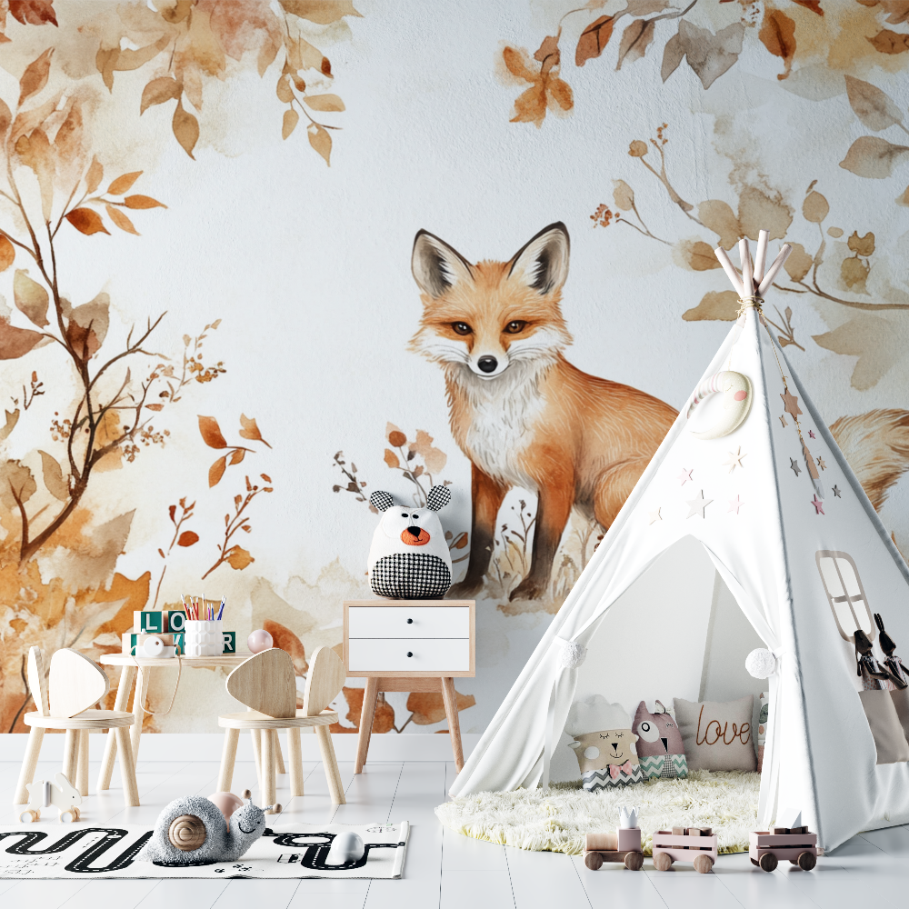 Papier peint renard chambre bebe chambre bebe