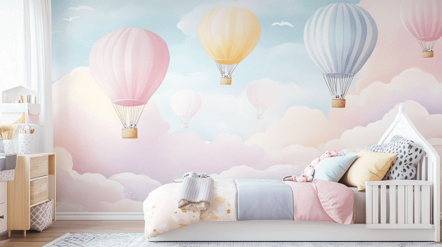 Papier Peint Montgolfière Et Ciel De Crépuscule