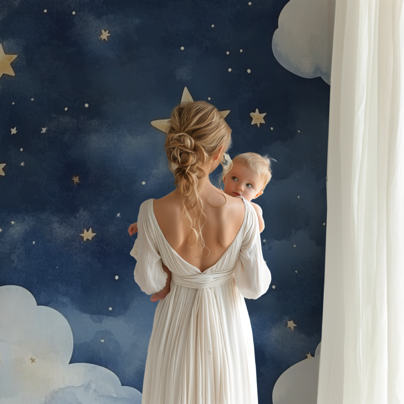 Papier peint ciel etoile panoramique bb123