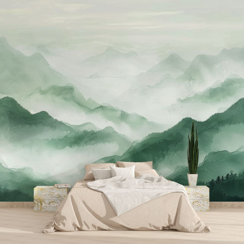 Papier peint foret brumeuse tapisserie 2025
