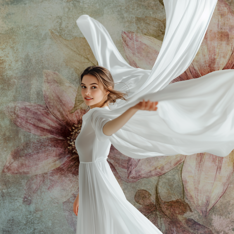 Papier peint vintage fleuri modele