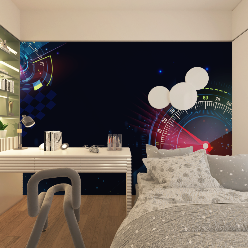 Papier peint compte tour voiture chambre adolescents