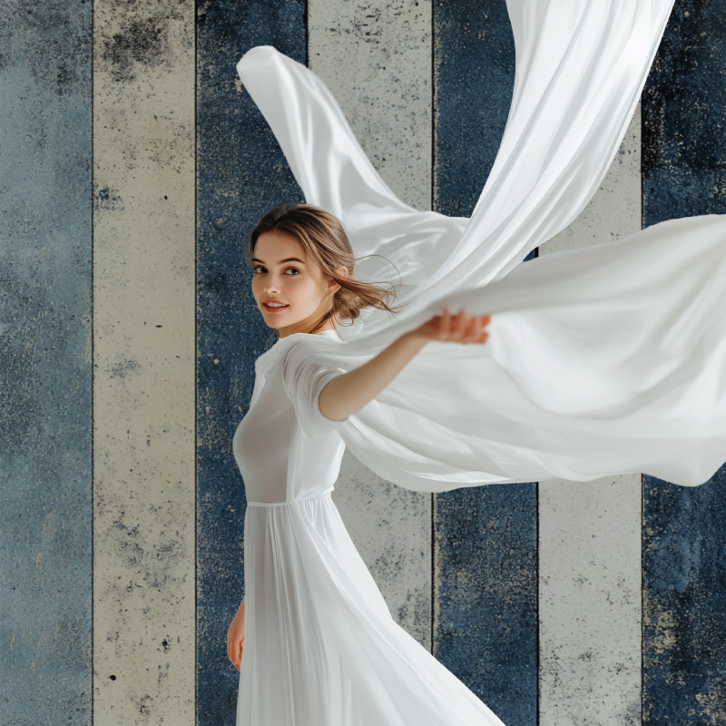 Papier peint vintage rayures gris bleu pale modele