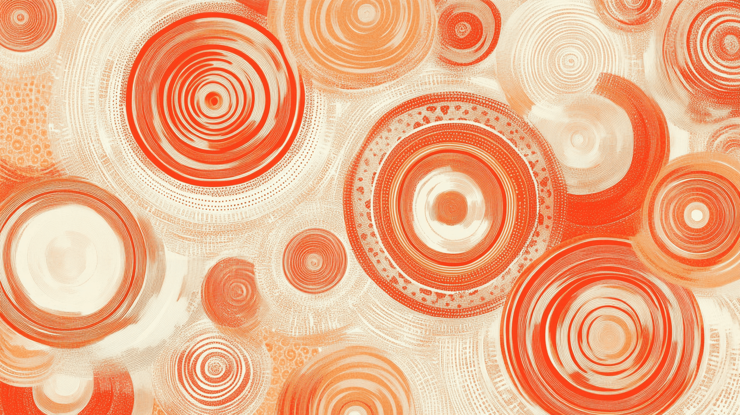 Papier Peint Vintage Orange Psychedelique