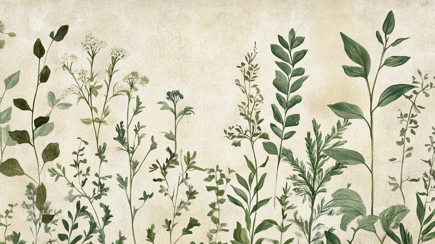 Papier Peint Vintage Plante Verr D'eau