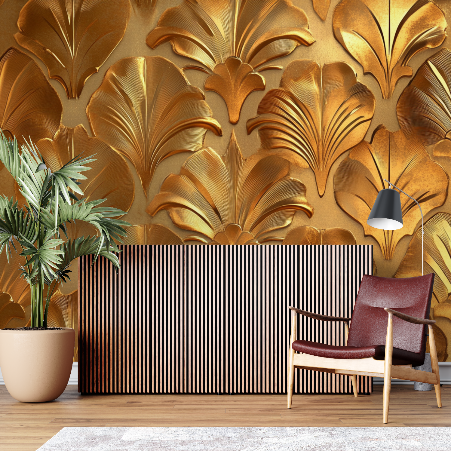 Papier peint vintage or sur mesure