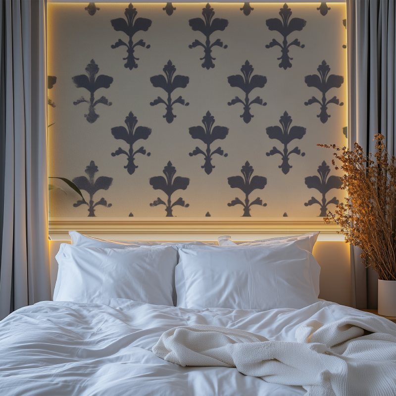 Papier peint vintage fleur de lys chambre tendanc