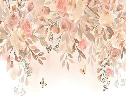 Carta da parati di farfalla e fiori di fiori