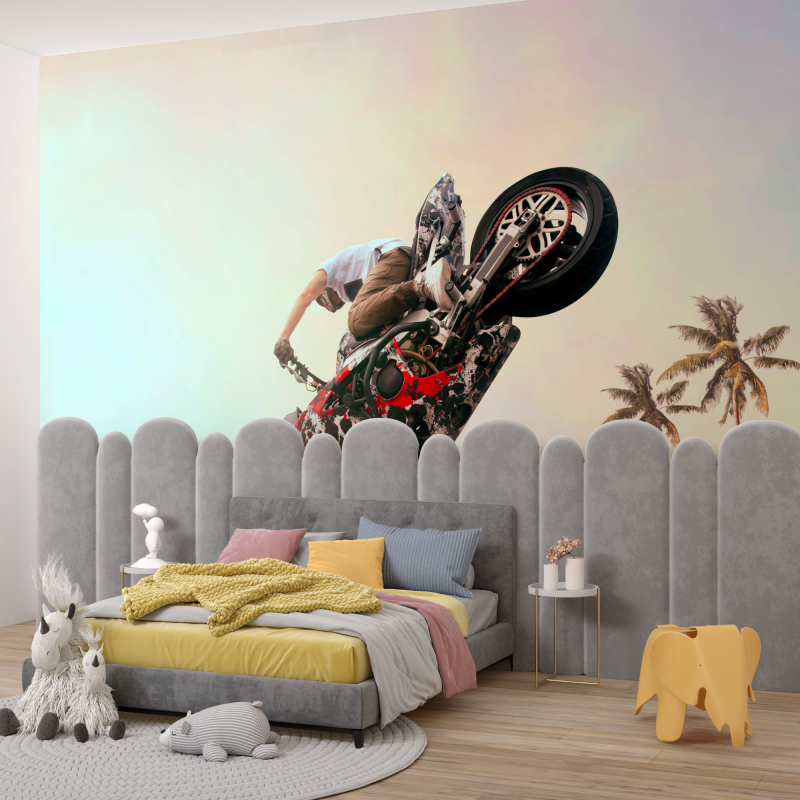 Papier peint chambre ado moto freestyle garcon345