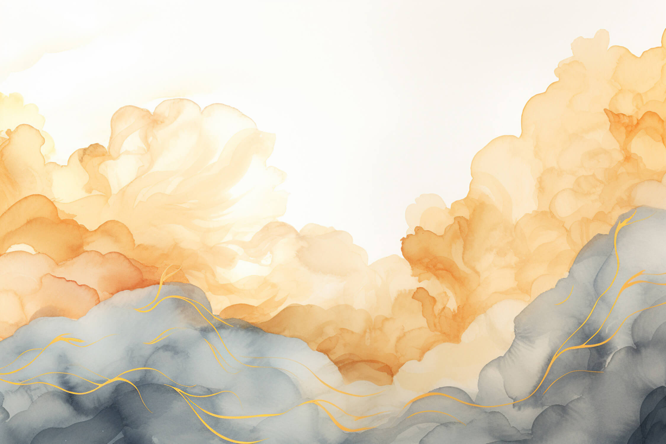 Papier Peint Aquarelle Touche Dorée
