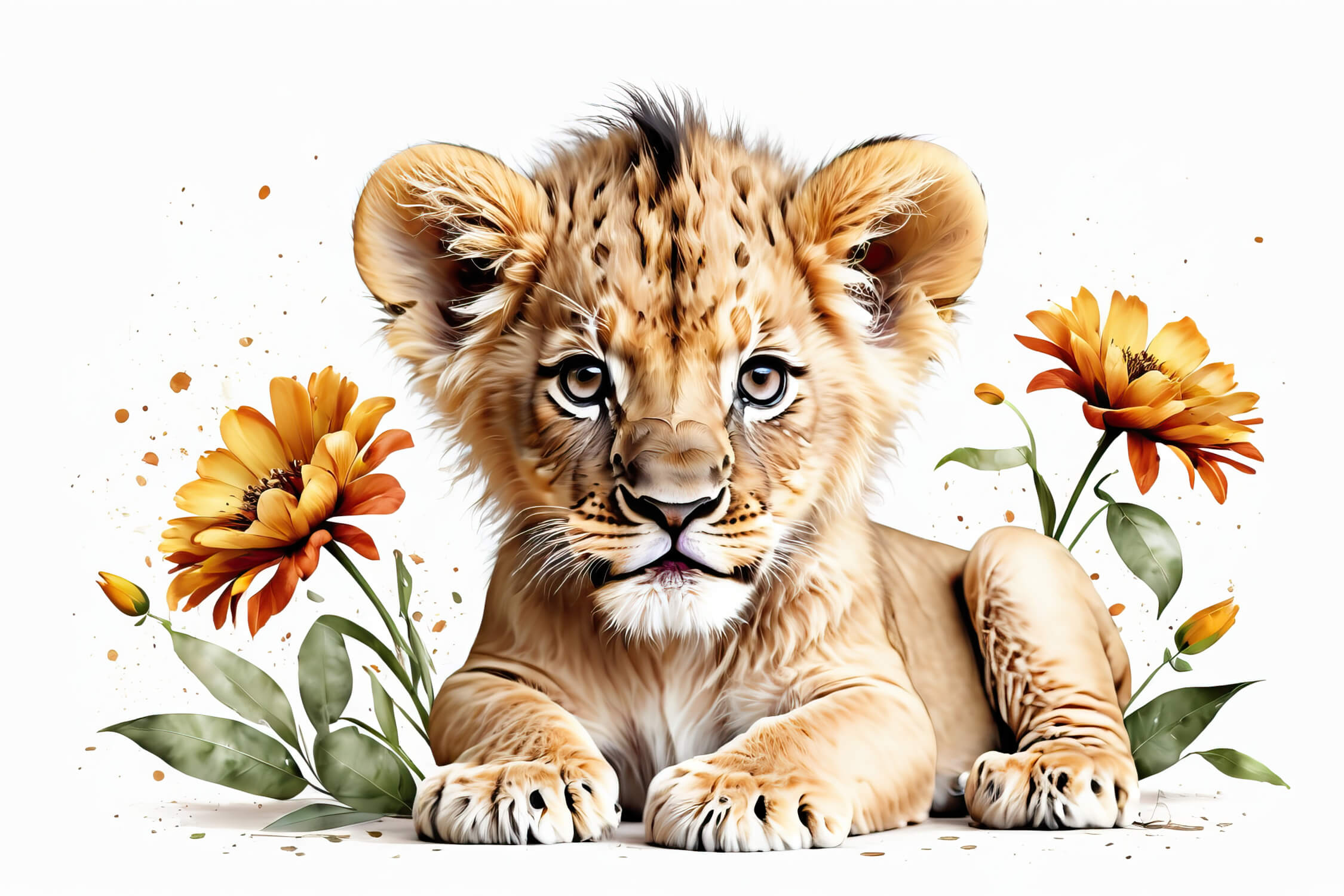 Papier Peint Lion Pastel