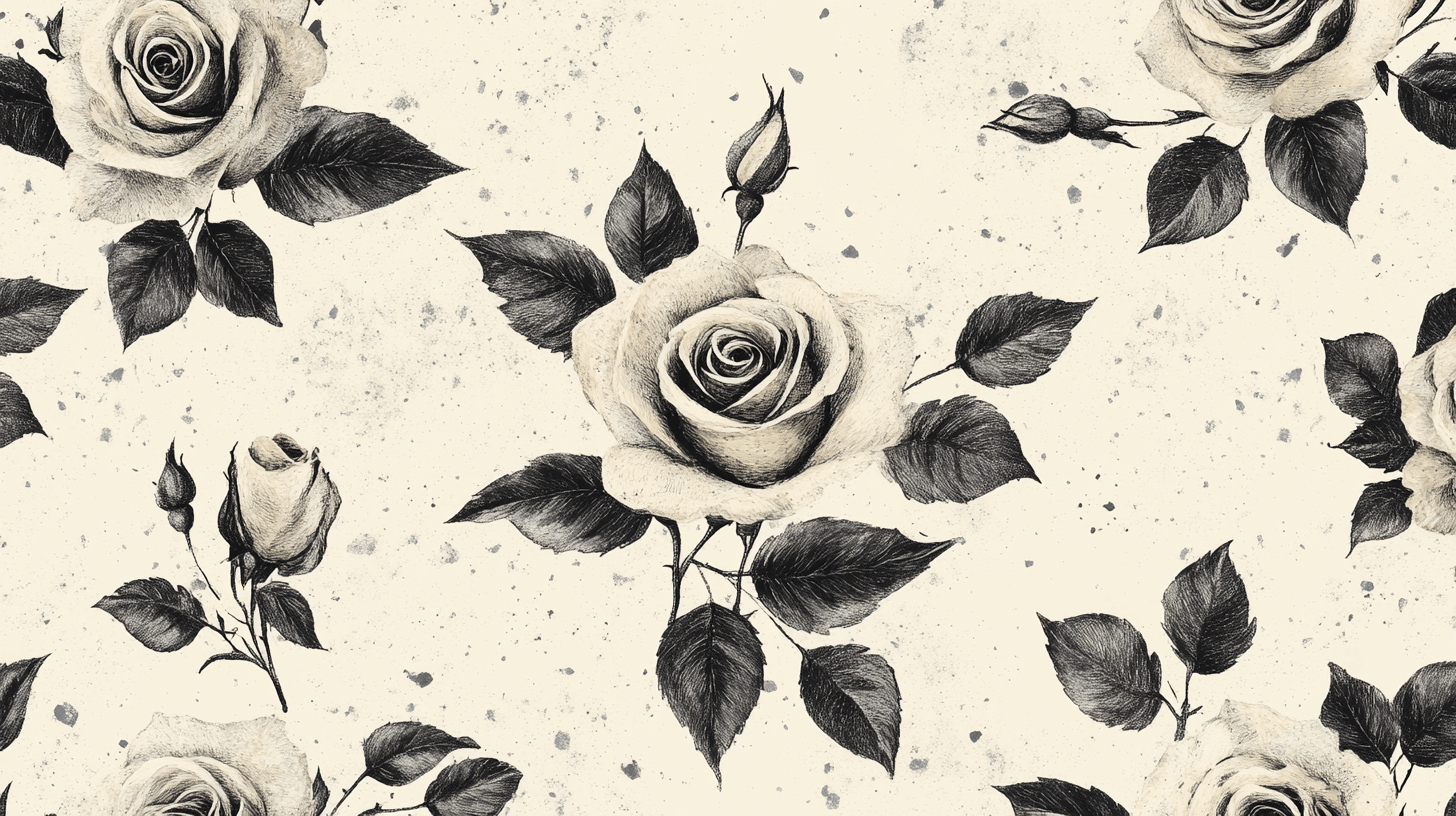 Papier Peint Aquarelle Roses Minimalistes