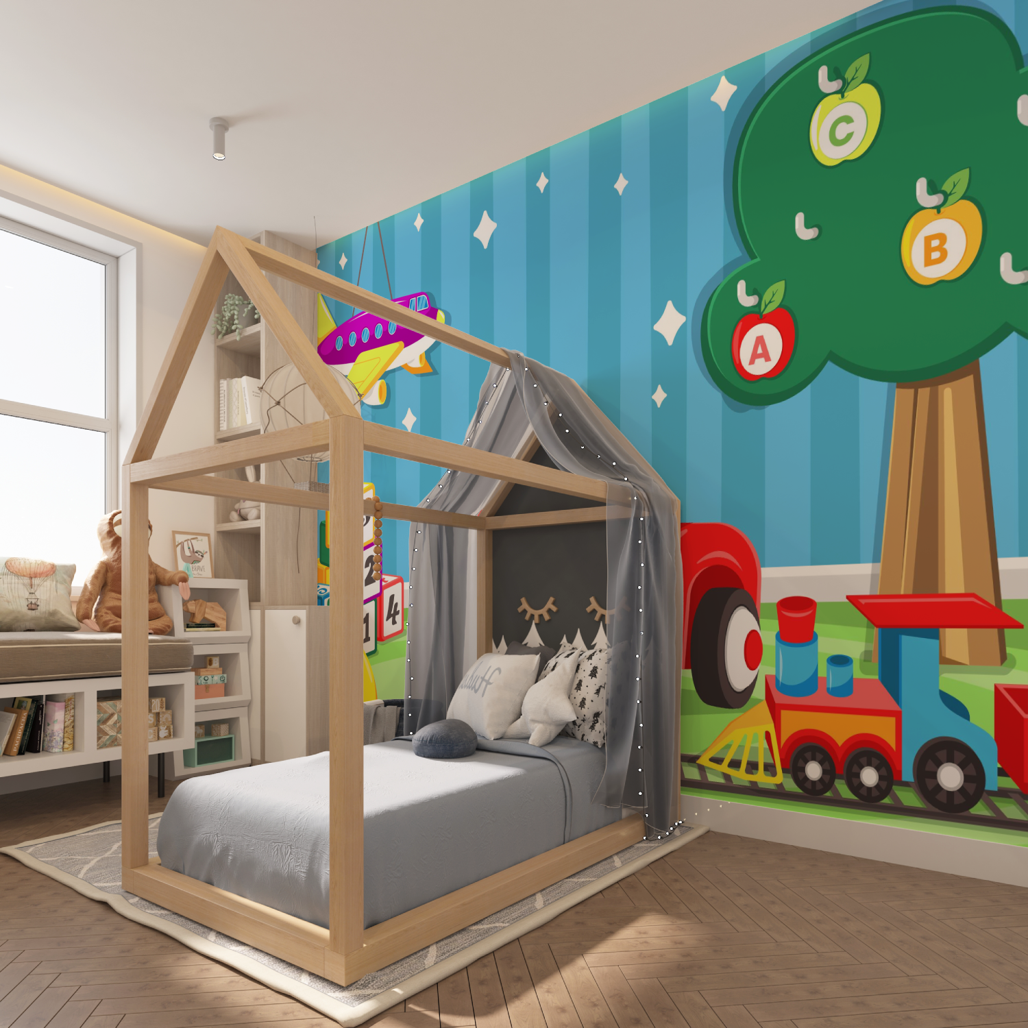 Papier peint de voiture enfantin tapisserie hero