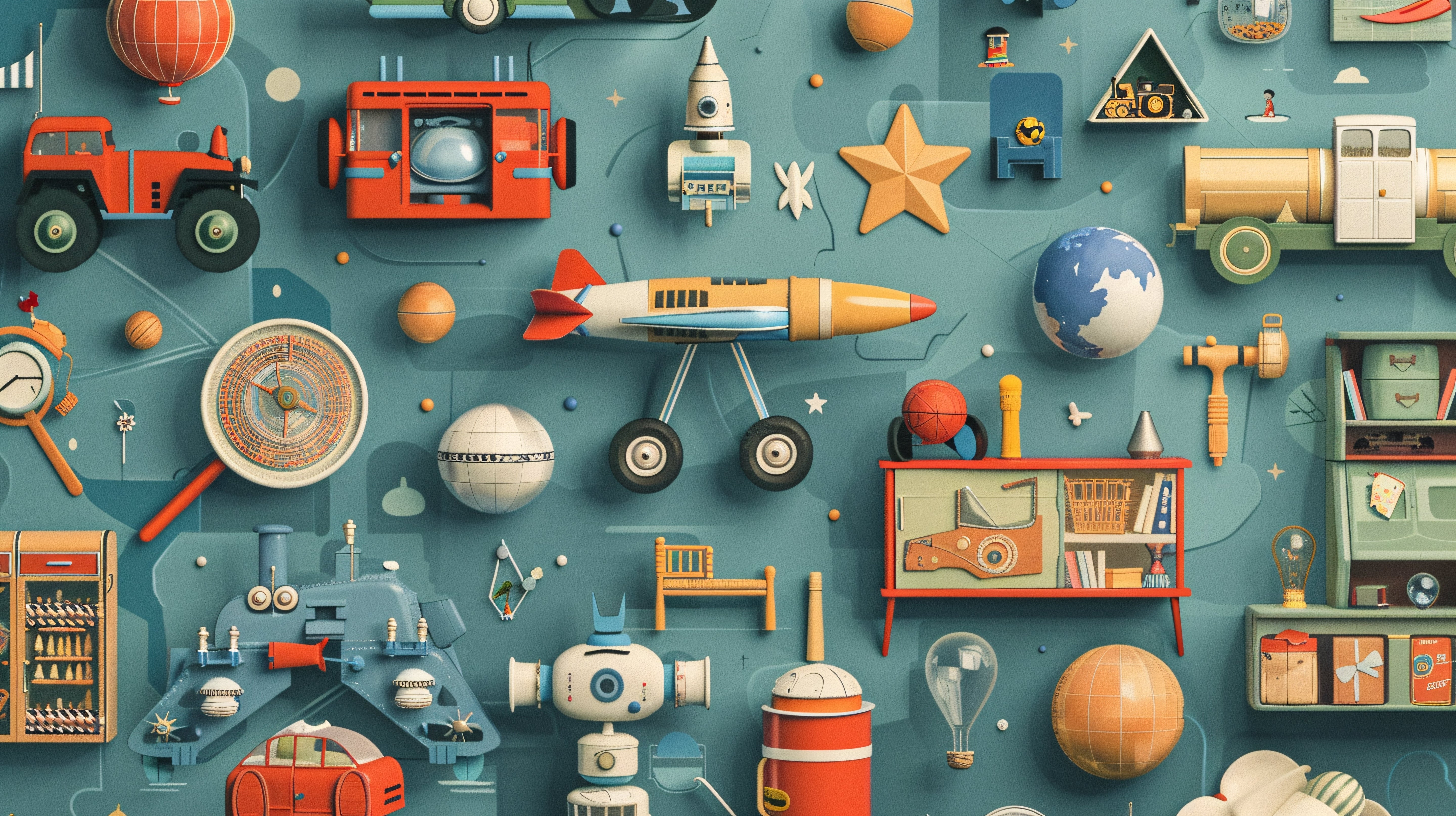 Papier peint bébé motifs 3d vintage