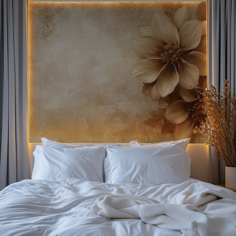 Papier peint fleur marron vintage chambre premium