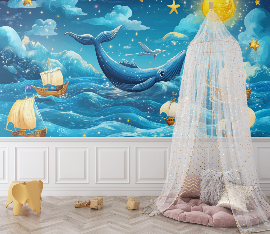 Papier peint marin deco chambre ocean onirique bebe